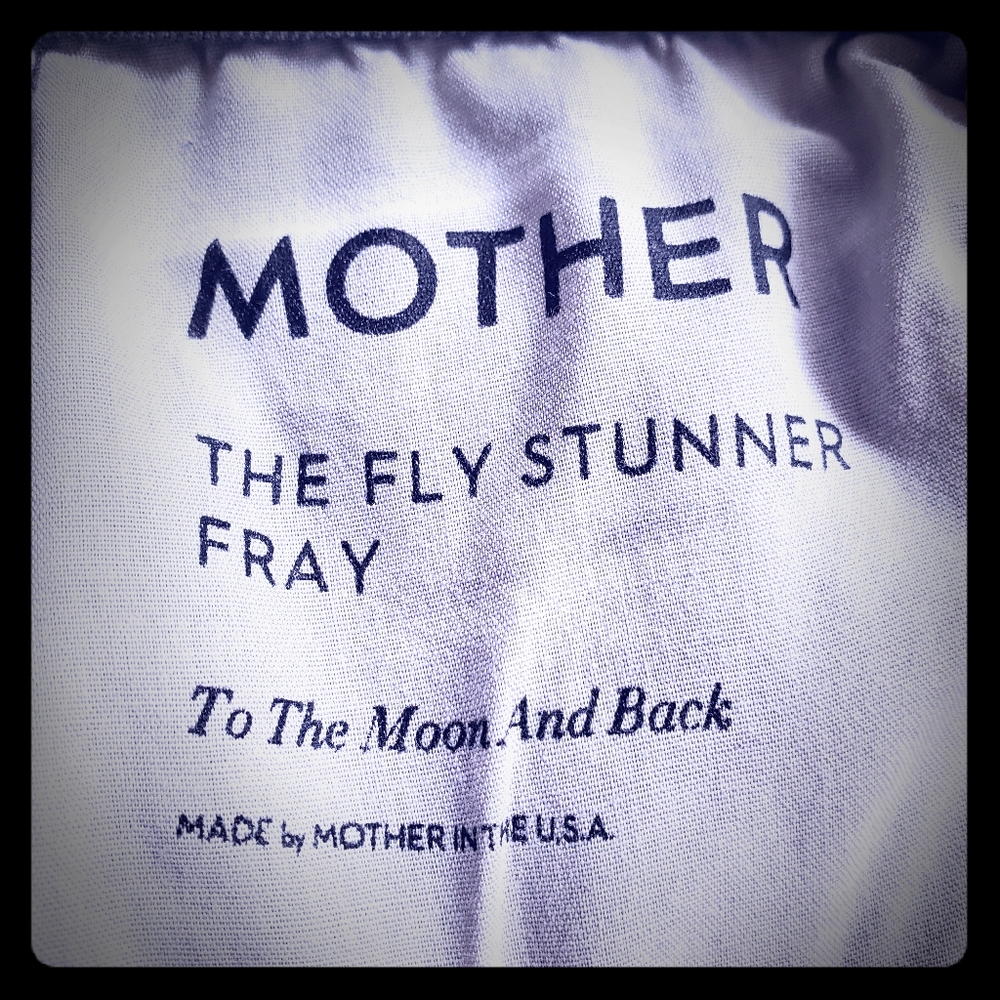 MOTHER Stunner, grey with gold exposed zipper